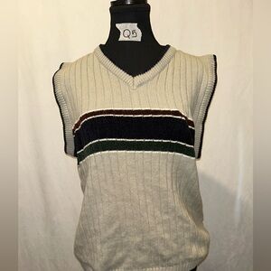Men's V-Neck Sweater Vest with Stripes